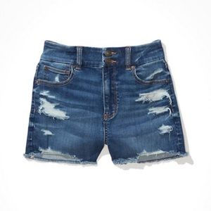 American Eagle Curvy High Waisted Denim Short Shorts